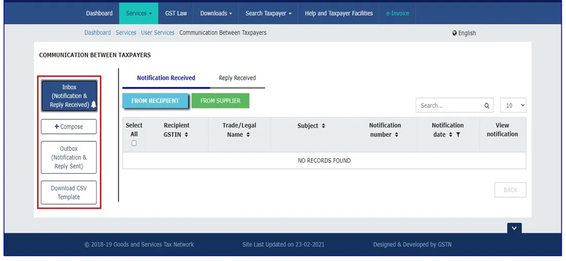 Communication between taxpayer