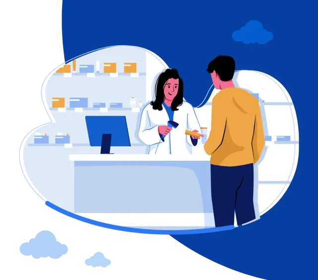 Illustration of batch-wise billing at a medicine wholesale counter in ValueSoft